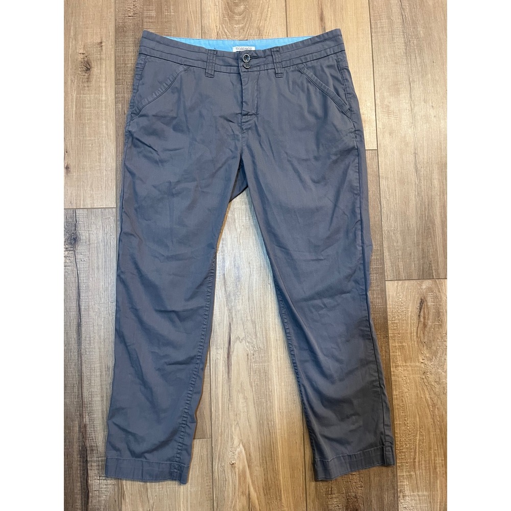 Toad&Co Ella Ankle Pant Gray Organic Cotton Stretch Chino Trousers Womens 8